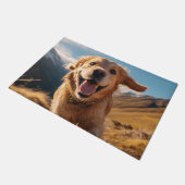 Happy Golden Retriever Running Fußmatte (Schrägansicht)