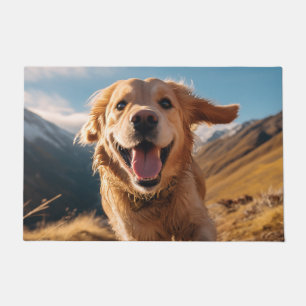 Happy Golden Retriever Running Fußmatte