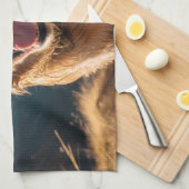 Happy Golden Retriever Running Geschirrtuch (Viertel Falte)