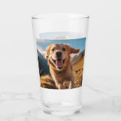 Happy Golden Retriever Running Glas (Rückseite)