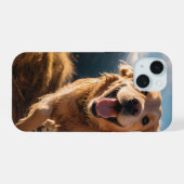 Happy Golden Retriever Running iPhone 15 Hülle (Rückseite (Horizontal))