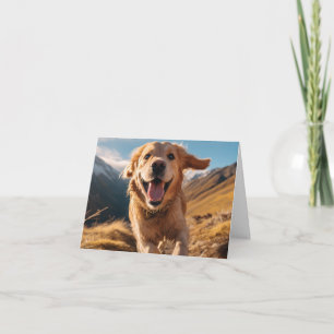 Happy Golden Retriever Running Karte