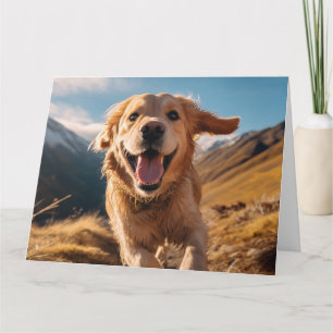 Happy Golden Retriever Running Karte