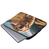 Happy Golden Retriever Running Laptopschutzhülle (Vorne Knopf)