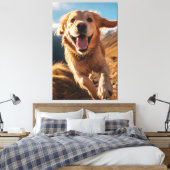 Happy Golden Retriever Running Leinwanddruck (Insitu (Schlafzimmer))