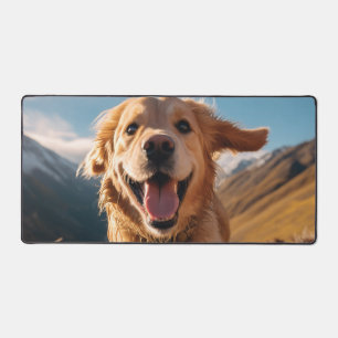 Happy Golden Retriever Running Schreibtischunterlage
