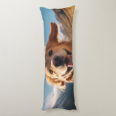 Happy Golden Retriever Running Seitenschläferkissen (Rückseite (Vertikal))