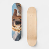 Happy Golden Retriever Running Skateboard (Vorderseite)