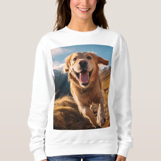 Happy Golden Retriever Running Sweatshirt (Vorderseite)
