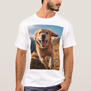 Happy Golden Retriever Running T-Shirt