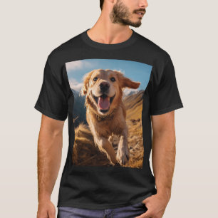Happy Golden Retriever Running T-Shirt