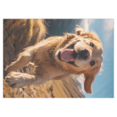 Happy Golden Retriever Running Tischdecke (Vorderseite (Horizontal))