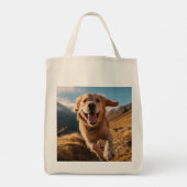 Happy Golden Retriever Running Tragetasche (Rückseite)