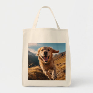 Happy Golden Retriever Running Tragetasche