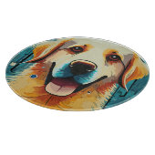 Happy Golden Retriever Schneidebrett (Ecke)