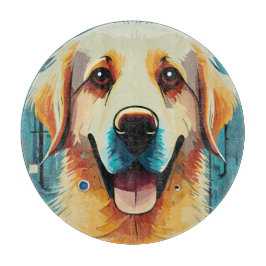 Happy Golden Retriever Schneidebrett