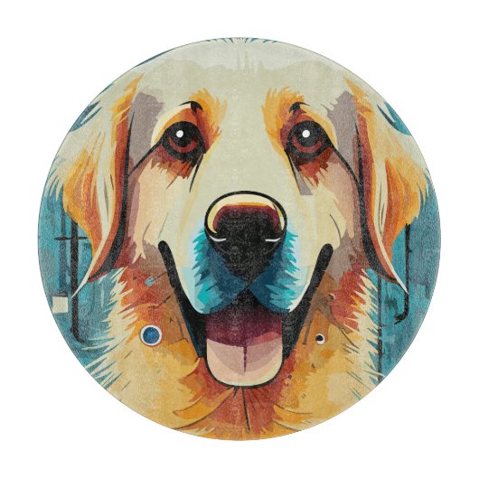 Happy Golden Retriever Schneidebrett (Vorderseite)