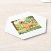 Happy Golden Retriever Untersetzer (angewinkelt)