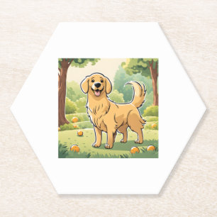 Happy Golden Retriever Untersetzer