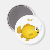 Happy Goldfish, "sauberer" Spülmaschinenmagnet Magnet (Vorderseite/Rückseite)