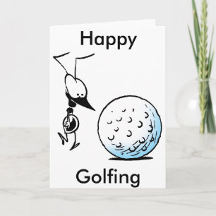 Happy Golfing Funny Greeting Card Karte