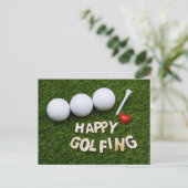 Happy Golfing Postkarte (Stehend Vorderseite)