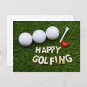 Happy Golfing Postkarte (Vorne/Hinten)