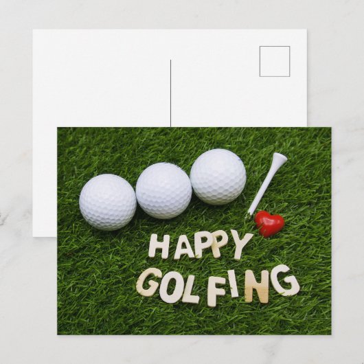 Happy Golfing Postkarte (Vorne/Hinten)