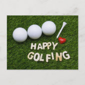 Happy Golfing Postkarte (Vorderseite)