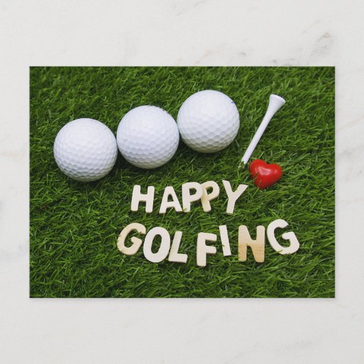 Happy Golfing Postkarte (Vorderseite)