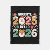 Happy Goodbye 2025 Hello 2026 Festive New Year Loo Fleecedecke (Vorderseite)