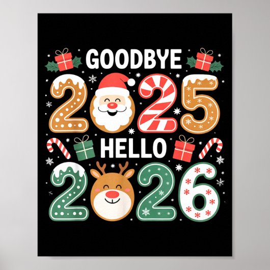 Happy Goodbye 2025 Hello 2026 Festive New Year Loo Poster (Vorne)