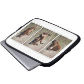 Happy Goofy Chocolate Labrador Pit Mix Dog Triptyc Laptopschutzhülle (Vorne Knopf)