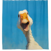 Happy Goose Under Blue Sky Duschvorhang (Vorderseite)