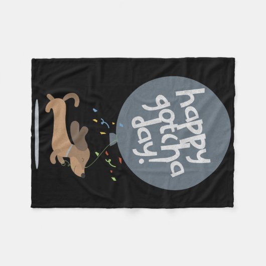 Happy Gotcha Day Dog New Puppy Adoption Birthday C Fleecedecke (Vorderseite (Horizontal))