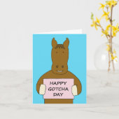Happy Gotcha Day Horse Karte (Gelbe Blume)