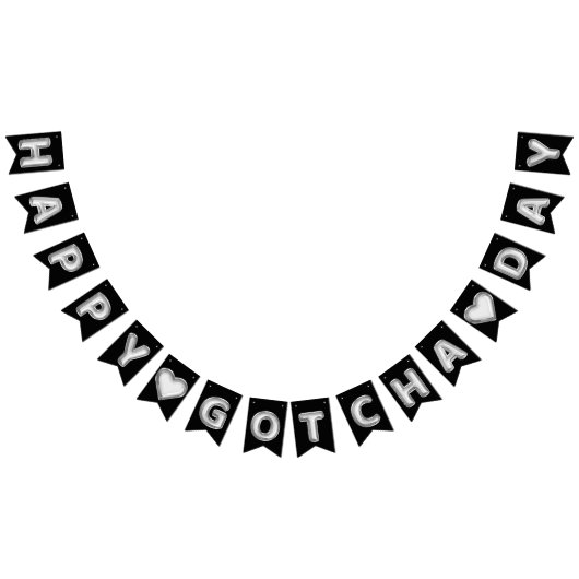 Happy Gotcha Day Silver Foil Balloons Wimpelkette (Alle)