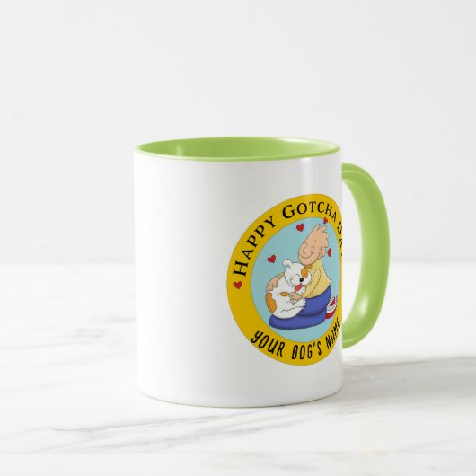 Happy Gotcha Day Tasse Personalisieren (VorderseiteRechts)