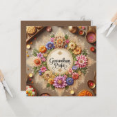 Happy Govardhan Puja Karte (Vorderseite/Rückseite Beispiel)