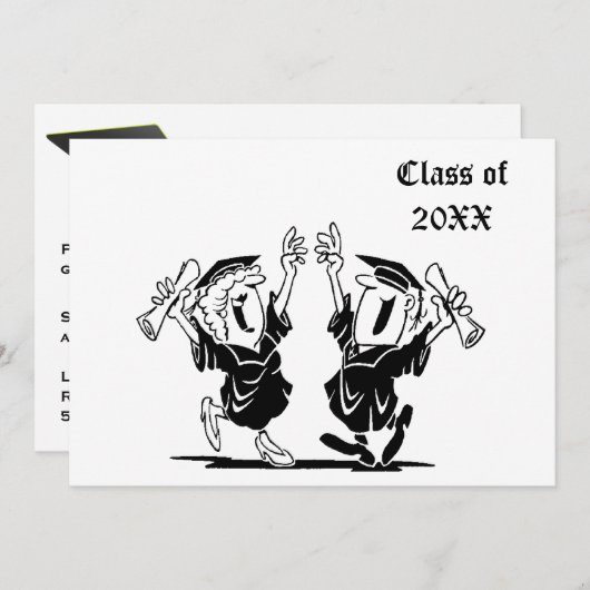 Happy Graduates Class of 20XX Einladung (Vorne/Hinten)