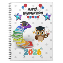 Happy Graduation 2026 - Cute Owl & Books 