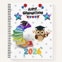Happy Graduation 2026 - Cute Owl & Books 