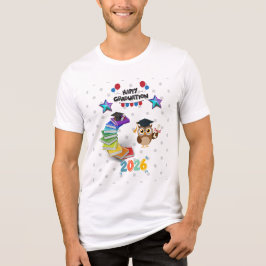 Happy Graduation 2026 - Cute Owl & Books Tri-Blend Shirt