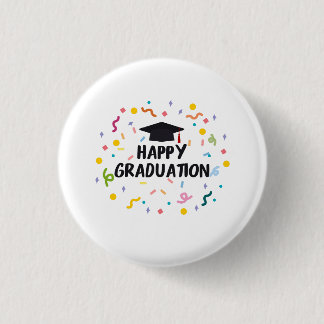 happy graduation button