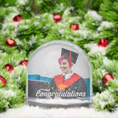 Happy Graduation Modern Script Personalized Photo Schneekugeln (Weihnachten)