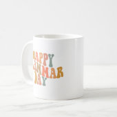 Happy Grammar Day Retro Wavy Kaffeetasse (Vorderseite Links)