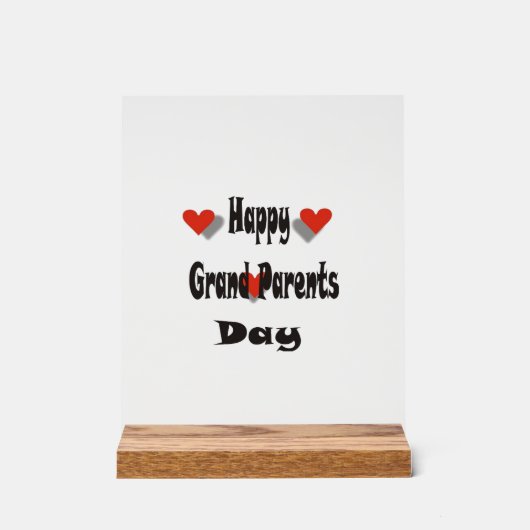 Happy Grand Parent Day Acrylschild (Vorderseite)