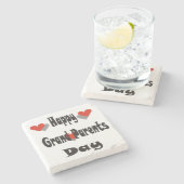 Happy Grand Parents Day Steinuntersetzer (Seitenansicht)