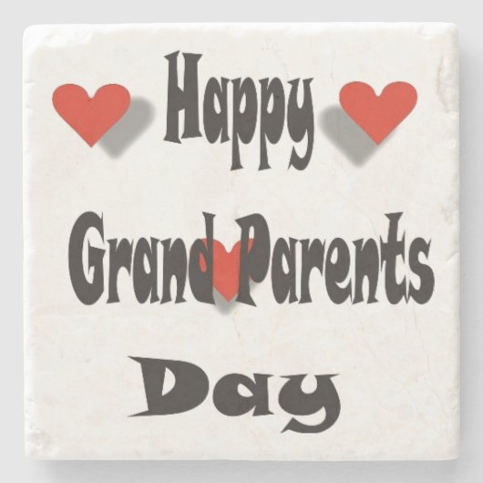 Happy Grand Parents Day Steinuntersetzer (Vorderseite)