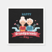 Happy Grandeleltern Day Holiday Serviette (Vorderseite)